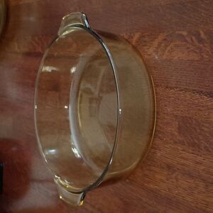 Vtg Forte Crisa Mexico Honey Amber Glass Baking Casserole Ovenware Dish b540